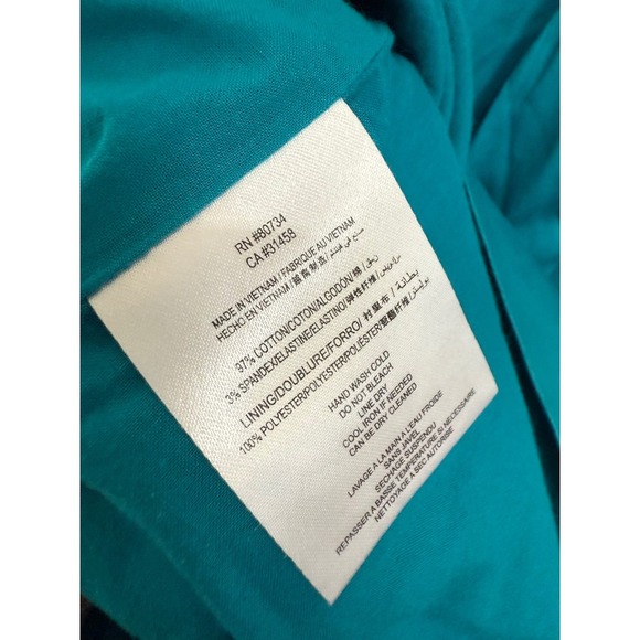 Max and Cleo Teal Blue Cotton Blend Dress Fit and Flare Cocktail Dress Size 8 - Picture 4 of 4